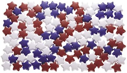 Daricepony Beads - Acrylic - Star - Opaque Red, White & Blue - 7 X 12Mm - 1 Lb