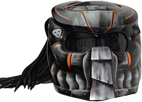 Predator Motorcycle Helmet X1 Iron with Led Lamp made by XFF Fiber Factory (l)