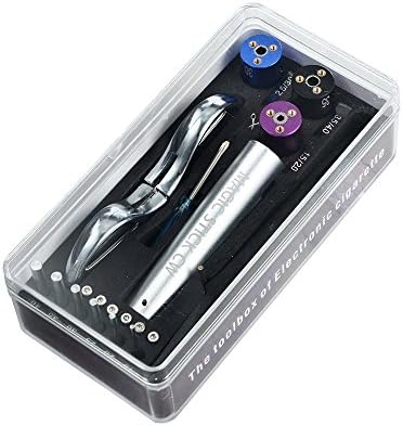 Kencai Magic Stick Wire Coiling Tool Cw Wick Tool Coil Vap Coil Building Kit Pre-made Welded Wires Coil Jig Kit 6 Size in 1 Coil Master Kit Machine Tool Set (Silver)