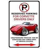 1973-76 Chevy Corvette Muscle Car No Parking Sign
