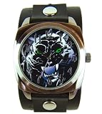 Vintage Ink Panther Wide Band Watch - Panther Animal Watch