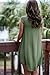 POSESHE Women's Short Sleeve V-Neck Casual Loose Fit T-Shirt Dress Army Green S