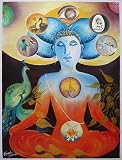 Art is a Good Meditation Oil on Canvas Contemporary Art Painting by Artist Kamal Sharma 48 x 36 inches