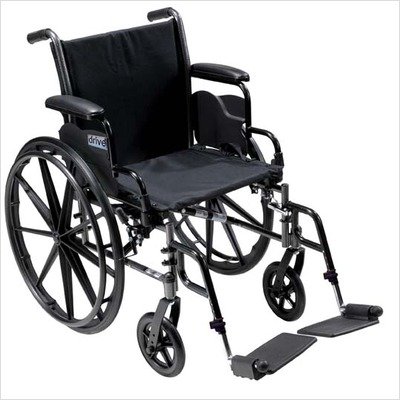 Drive Medical Cruiser III Light Weight Wheelchair with Various Flip Back Arm Styles and Front Rigging Options