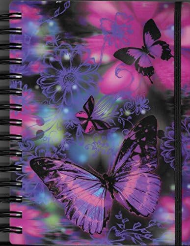 iDimension 3D Spiral Notebook or Journal - Butterflies & Flowers