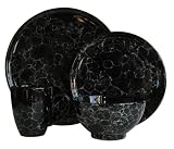Waechtersbach Freestyle 4-Piece Dinnerware Place Setting, Service for 1, Black Marble