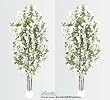 TWO 6.5' Wisteria Real Wood Trunks Artificial Trees each with approx. 105 flower clusters _White
