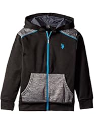 Apparel: U.S. Polo Assn. Big Boys Zip Up Hi-Tech Hoodie, Teal Blue, 10/12 - US Polo Association Boys 8-20