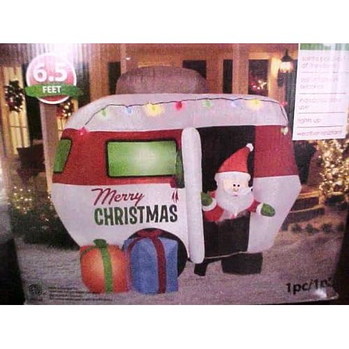  Airblown/ Inflatable Merry Christmas RV Camper with Santa 6.5 ft