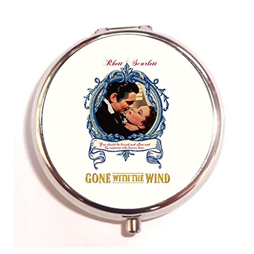 Custom Gone With The Wind Rhett And Scarlett Kiss Slim Vogue Decorative Pill Cases Travel Holder Storage Round Organizer Pill Box Medicine Pill