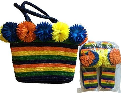 Straw Handbag and Matching Flip-Flops