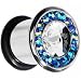 0 Gauge Aurora Blue Clear Cz Stainless Steel Tunnel Plug