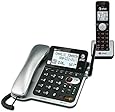 AT&T CL84102 DECT 6.0 Expandable Corded/Cordless Phone with Answering System and Caller ID/Call Waiting, Black, 1 Corded and 1 Cordless Handset