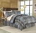 Divatex Home Fashions Home Fashions Soft and Elegant Jacquard 4-Piece Queen Comforter Set, Blue Stripe