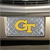 Georgia Tech Yellow Jackets Diamond Metal License Plate