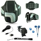 Black Adjustable Deluxe Sportband / Workout Armband with Adaptable Neck Str ....