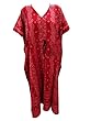 Red Long Kaftan Dress Lounger Wear Cotton Caftan Dress