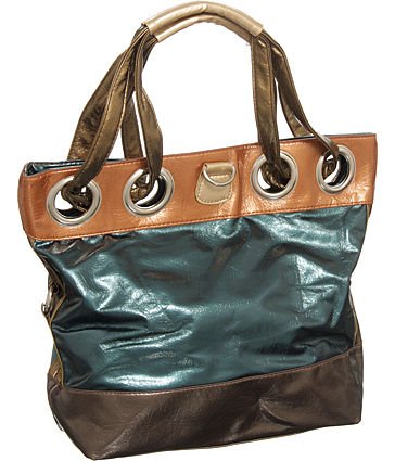 Metallic Color Block Tote