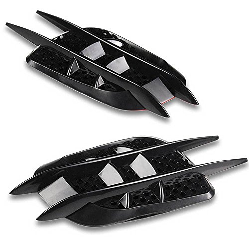 Astra Depot 2x JDM Style Custom Black Decorative Air Flow Intake Turbo Bonnet Hood Side Vent Grille Cover 3M Self-adhesive Stick On For Ford GMC Buick Chevrolet VW GMC Toyota Honda Nissan Mazda Subaru Suzuki Car SUV Pickup Truck
