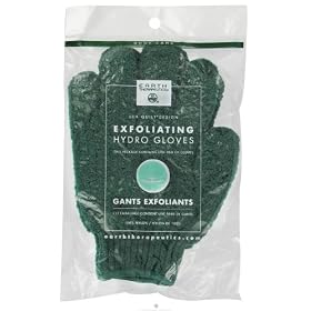 EARTH THERAPEUTICS Exfoliating Hydro Gloves-Dark Green 1 UNIT