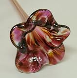 Purple and Gold Blown Glass Flower Hummingbird/Butterfly Feeder with Wrought Iron Tabletop Stand