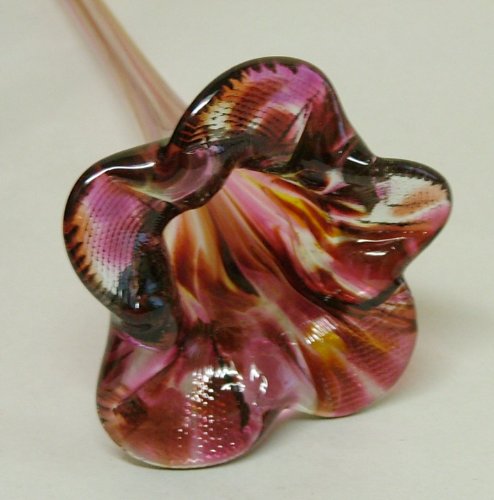 Purple and Gold Blown Tabletop Stand