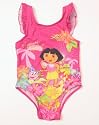 New Dora the Explorer Jungle Ruffle Flare Sleeve One Piece Swimsuit
