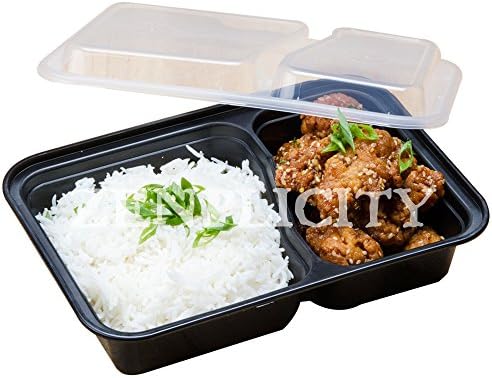 ZENPLICITY/Food Storage Containers/Free Bonus/USA Made/ 2 Compartment/ 7 Set / BPA Free Reusable Plastic /Freezer Safe/ Air tight / Best Leak Proof / Microwaveable / Divided / Stack-able with lids