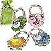 BMC Cute 4pc Mixed Designed Shoulder Handbag Folding Purse Holder Hangers Hooks Set - Peacock Lady