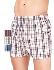 3 Pack North Coast Pure Cotton Checked Boxers