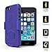 Stalion iPhone 5 5S SE Belt Clip Case Secure Holster Shell & Kickstand Combo (Cyan Blue) 180° Degree Rotating Locking Swivel + Shockproof Protection