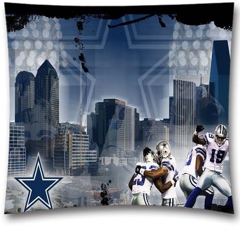 Kings Bedding Football Piilow Cover-NFL Dallas Cowboys Team Logo Printed Pillowcase-18"x18" Cotton Throw Pillow Cover-Gifts for Halloween