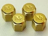 「エアーバルブキャップ4個セット金【窒素ガス充填車用バルブキャップ】【N2バルブ】【アルミ製】」の画像