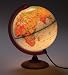 Illuminated Tabletop Globe with Color-Coded Topography and Sturdy Wooden Base