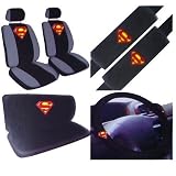 11PC Superman Logo Shield Seat Cover Combo Kit