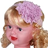 IMAGE OF Beautiful Large Flower Floral Lace Kids Headband - Pink and White (2 Pcs)