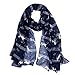 Wrapables Lightweight Cats and Musical Notes Long Scarf, Navy