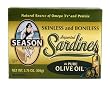 Season Skinless & Boneless Sardines In  Olive Oil , 3.75-Ounce Tins (Pack of 5)