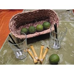 Caipirinha Set 2x Glas 4x Trinkhalm 4x Rohrzucker