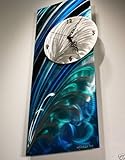 IMAGE OF Modern Painting on Metal Art Wall Clock, Handmade Clock, Design by Wilmos Kovacs
