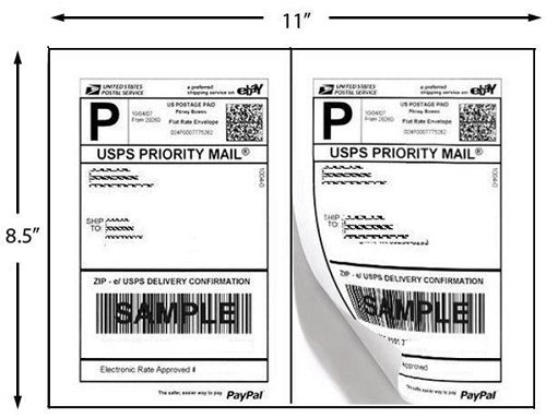 200 Half Sheet Shipping Labels for Laser/InkJet 5-1/2