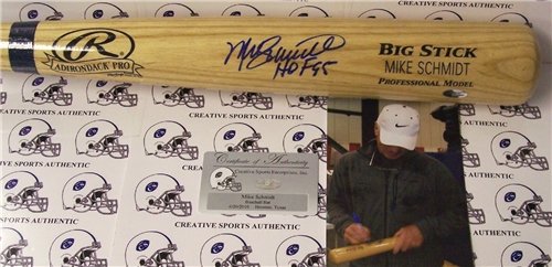 Mike Schmidt Autographed/Hand Signed Baseball Bat with HOF 95 Inscription