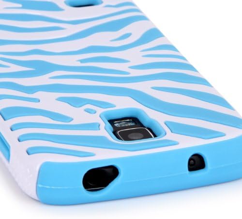 Galaxy S4 ACTIVE Case, E LV GALAXY S4 ACTIVE CASE - Three Pieces Interchangeable Zebra Design Hard and Soft Hybrid Armor Combo Case Skin Gel Bundle for Samung Galaxy S4 Active i9295 with 2 Screen Protectors, 2 Styluses and E LV Microfiber Sticker Digital Cleaner (White Light Blue/Black Green/White Hot Pink) (NOT COMPATIBLE WITH GALAXY S4)