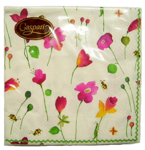Caspari ファッションペーパータオル Floral buzz L(Lunch)サイズ 6620L