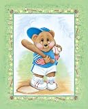 Sports Bear Baseball Star - Children's Wall Art and Nursery Wall Decor