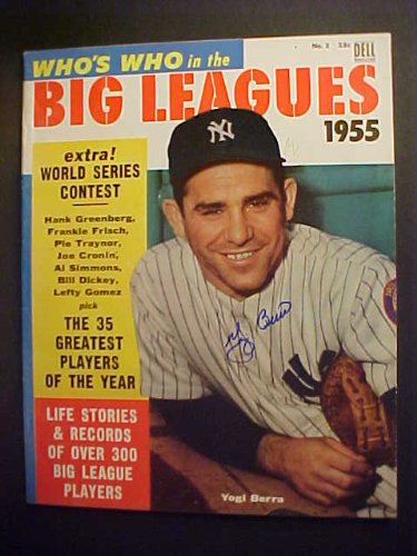 Yogi Berra New York Yankees Autographed 1955 Who's Who In The Big Leagues Magazine