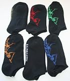 U.S. Polo Assn. Boys (6-8.5) No Show Socks 6 Pair - Black (6-7.5)