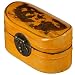 EXP Handmade Yellow Leather Painted Dragon & Phoenix Storage / Gift Box With Gold Flourishes
