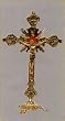 Fine All Metal Freestanding Crucifix, 12in., Gold