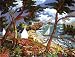 MORLAINE L ANSE DES PINS 27.5X19.75 SEA SCENE GREEN BLUE ART PRINT MOA03